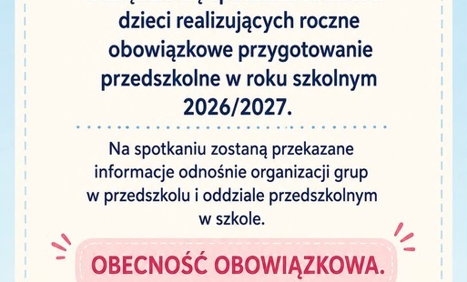 Zdjęcie do Spotkanie dla rodzic&oacute;w dzieci zer&oacute;wkowych